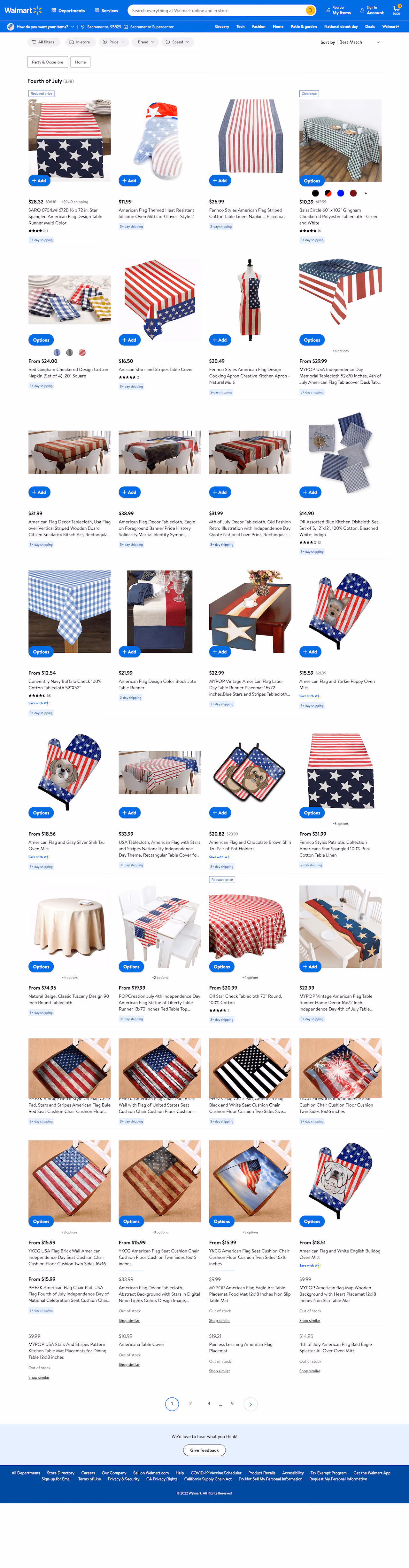 Walmart July 4th Collection Page