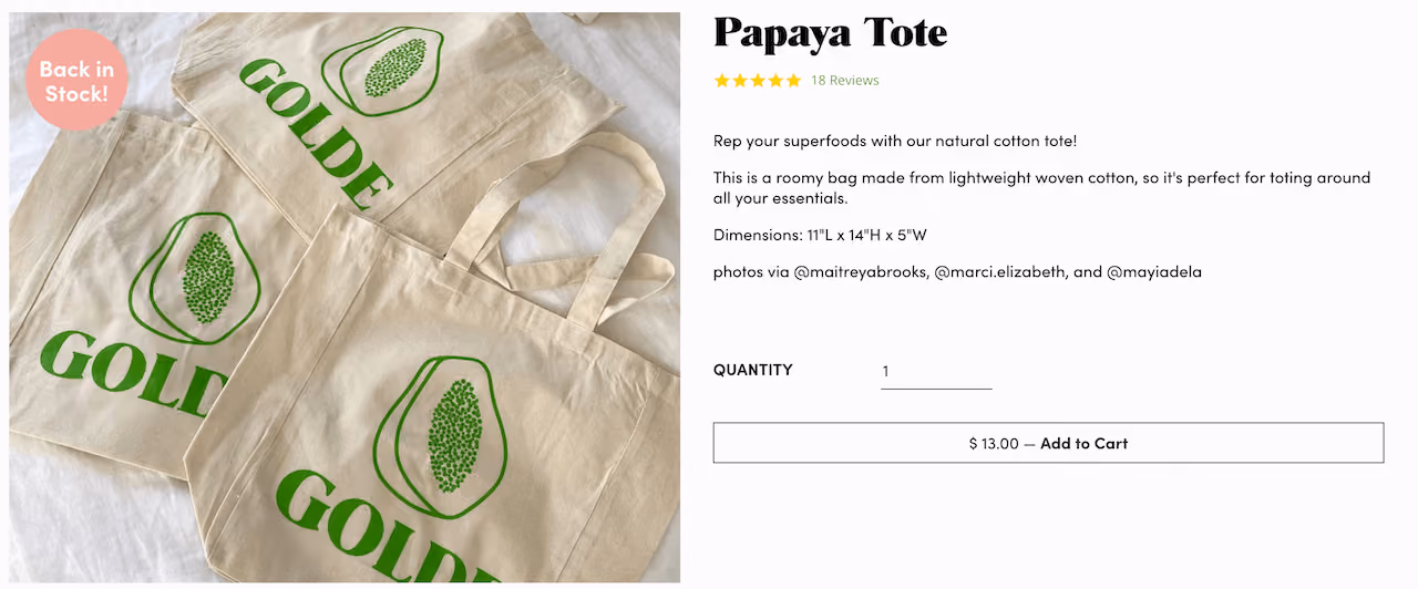 Golde’s Add To Cart Button