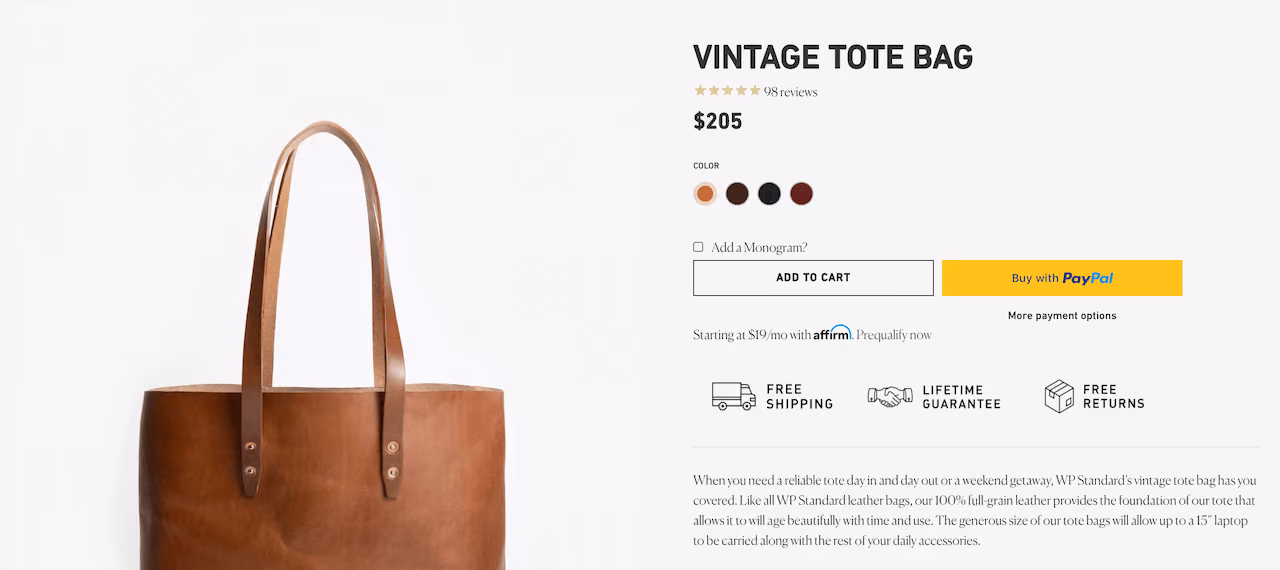 WP Standard’s Add To Cart Button