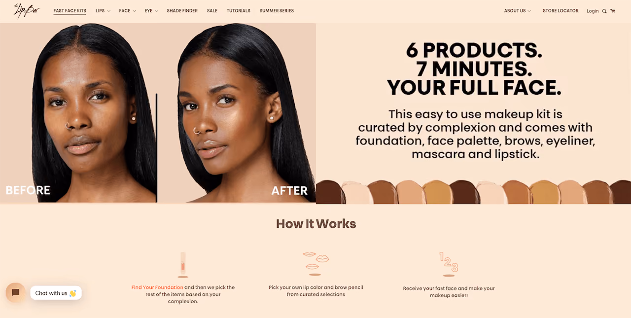 The Lip Bar Landing Page
