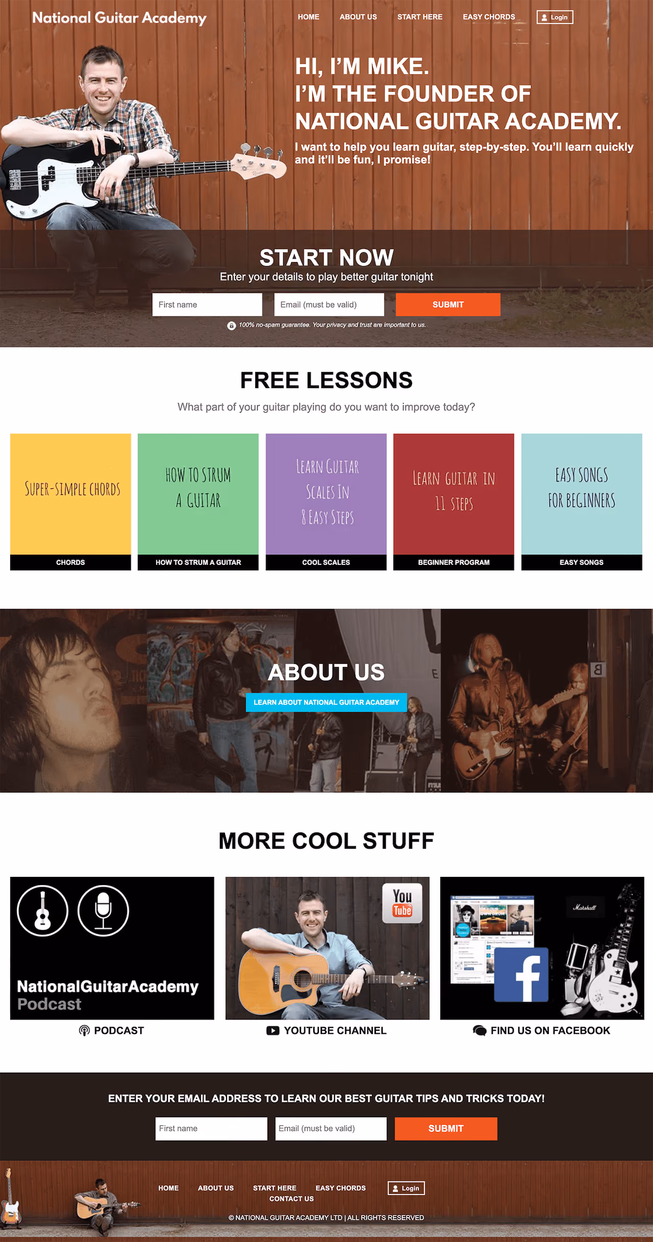 Guitar Academy Landing Page