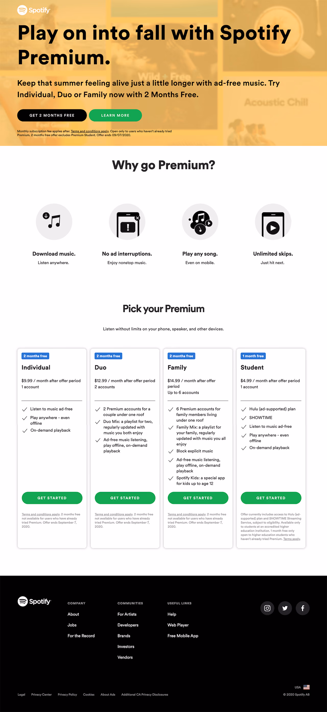 Spotify Landing Page