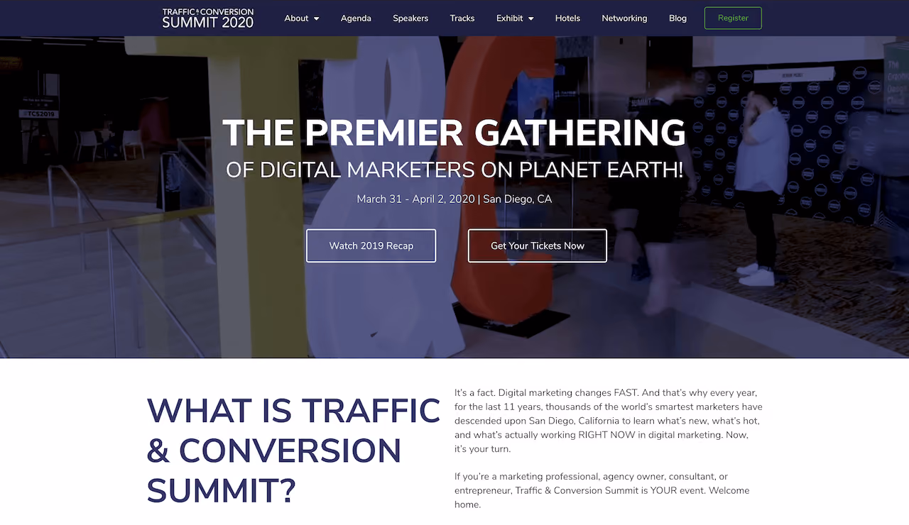 Traffic & Conversion Summit Landing Page
