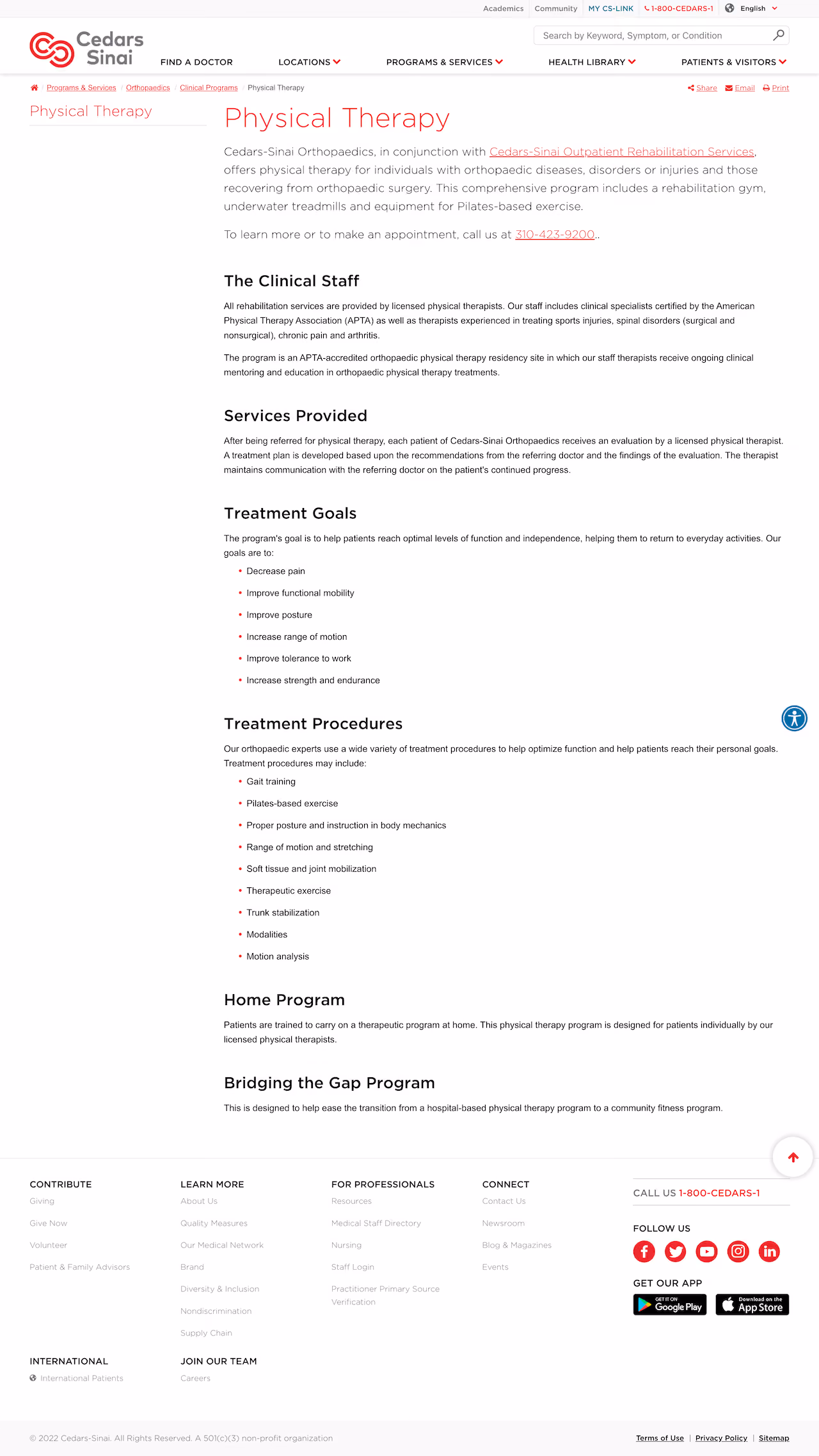 Cedars Sinai Landing Page