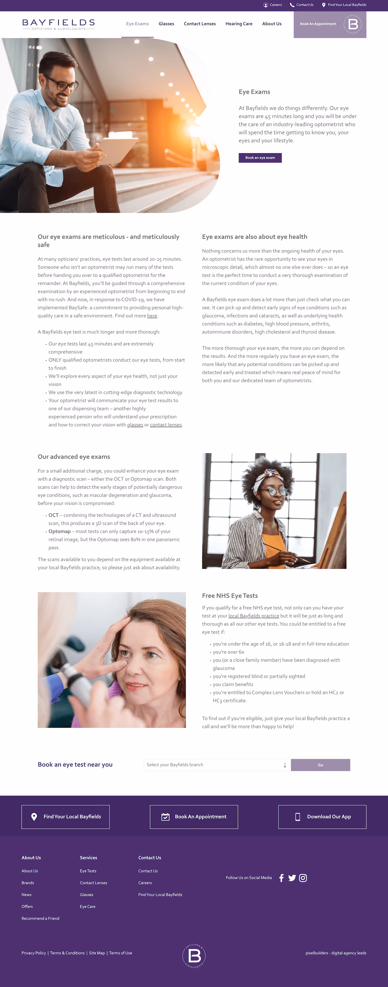 Bayfield Opticians Landing Page