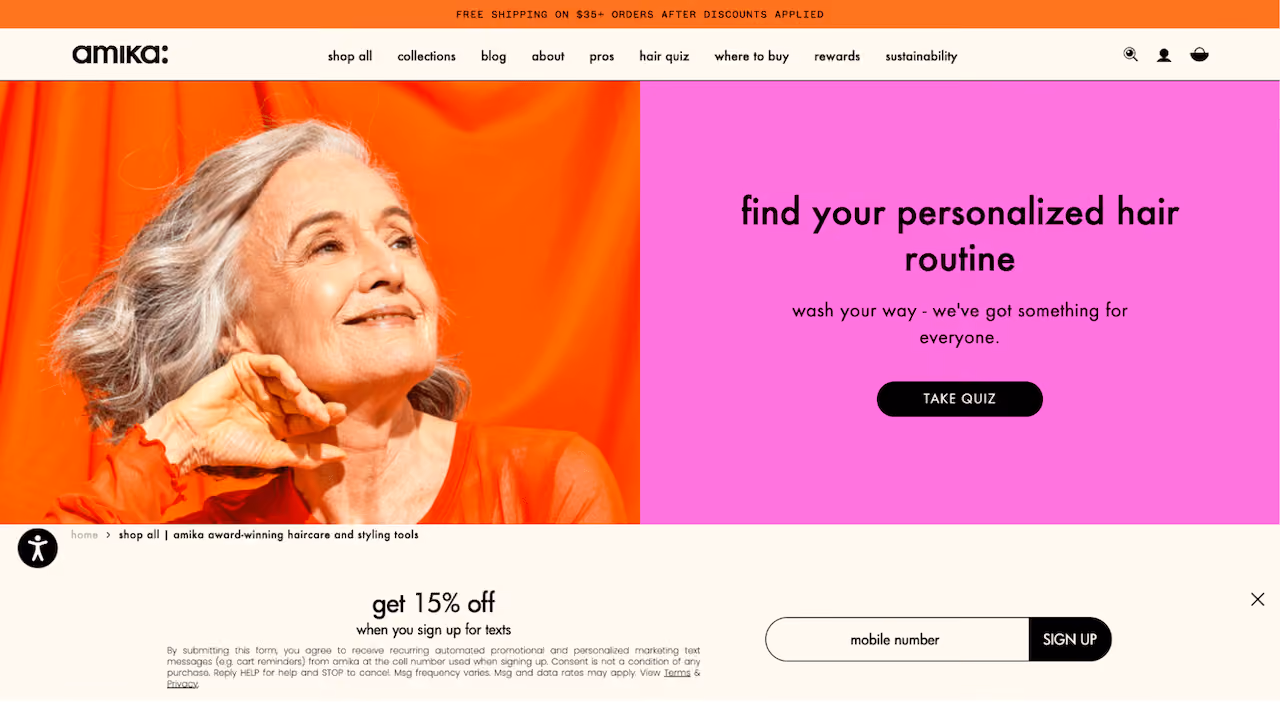 Amika Shopping Deals Popup Example