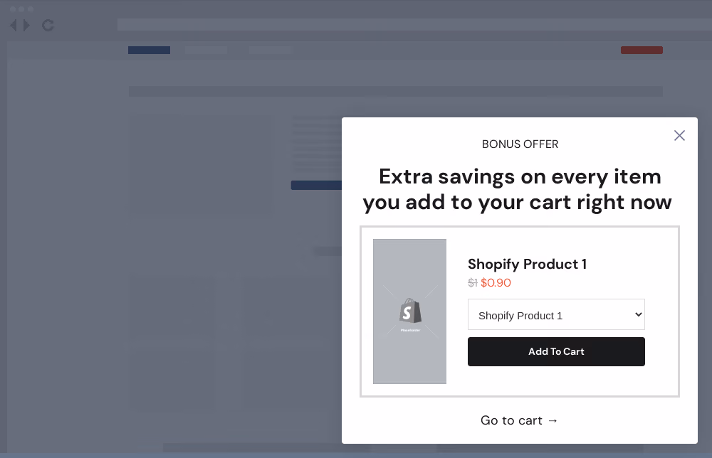 Cart Upsell Site Message Template