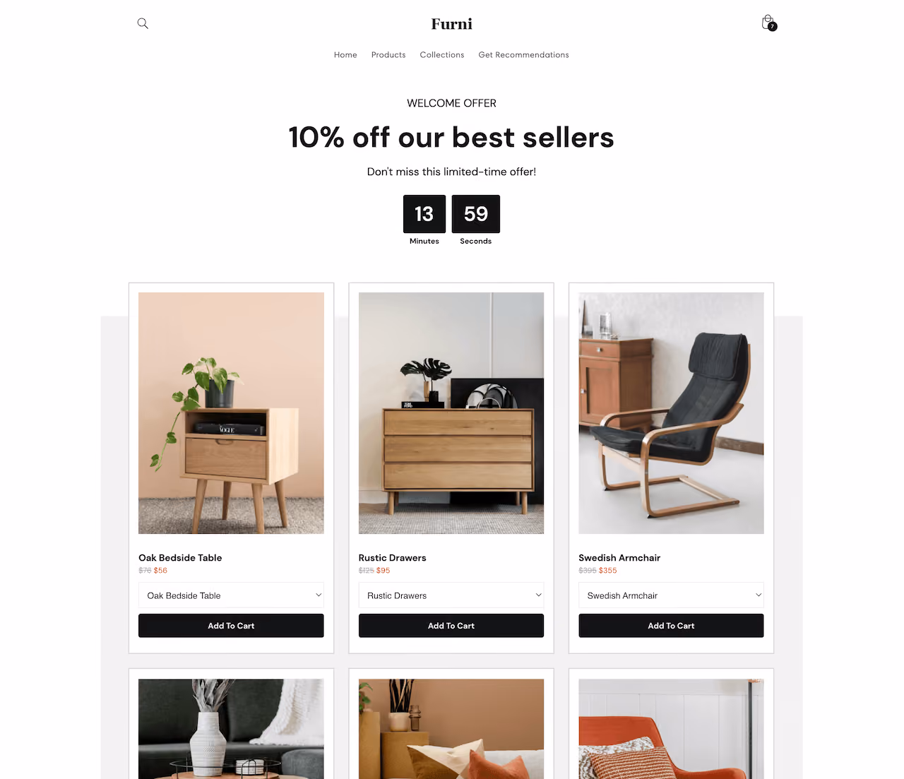 Products Sale Embed Template