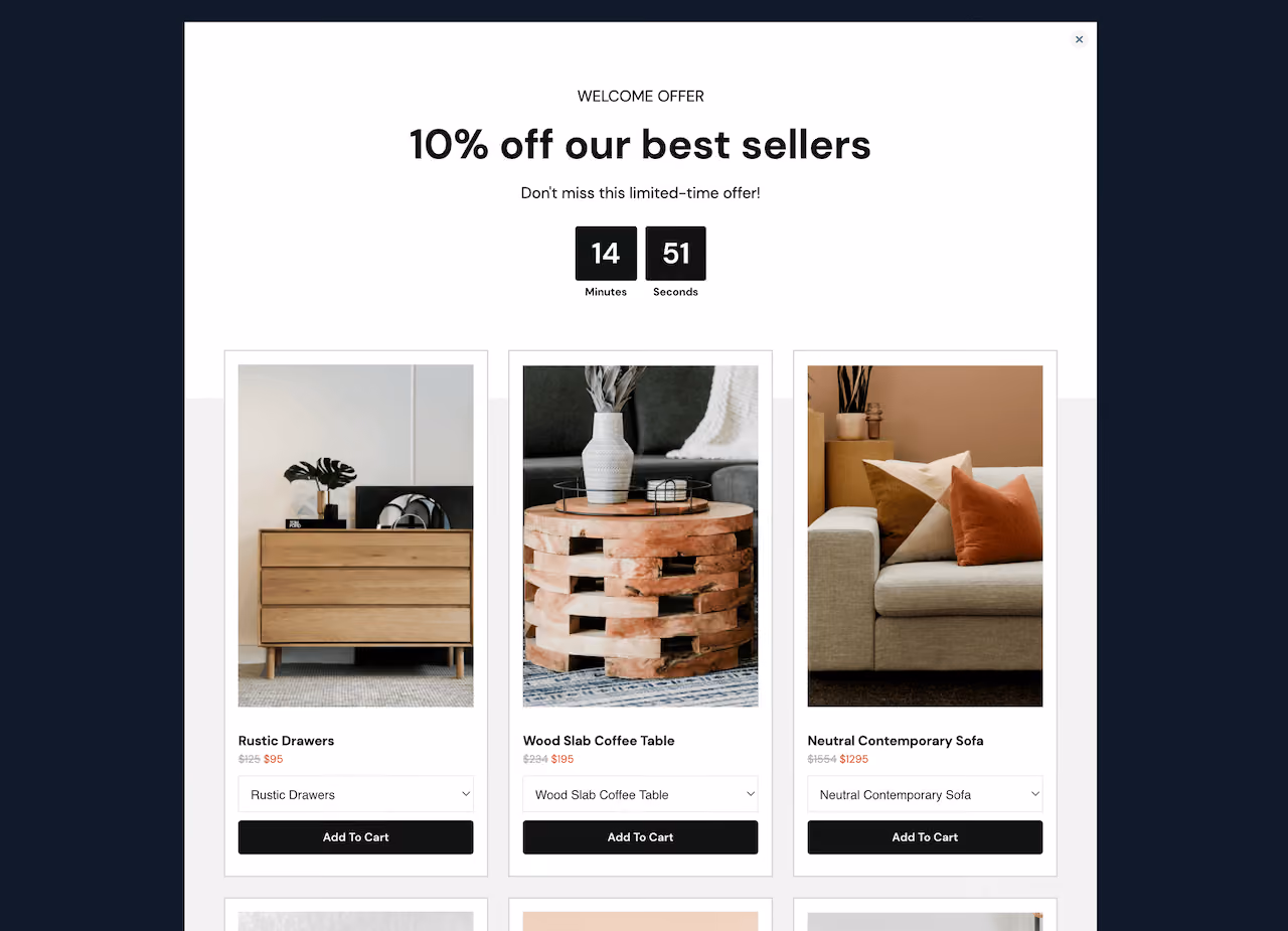 Products Sale Popup Template