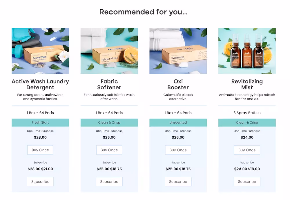Dropps quiz recommendations