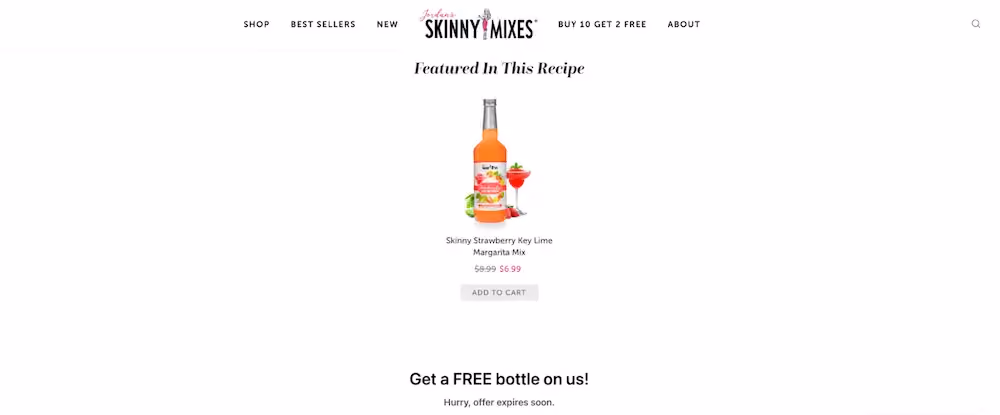Skinny Mixes recommendation step