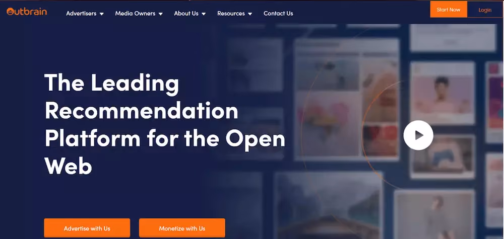 Outbrain home page video example