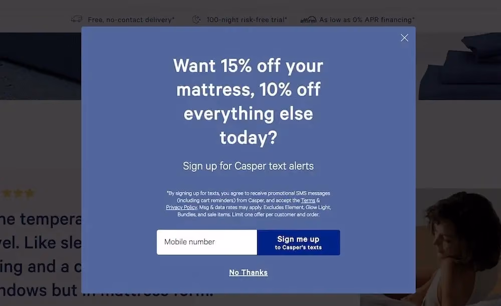 Email Subscription Popup Examples: Casper