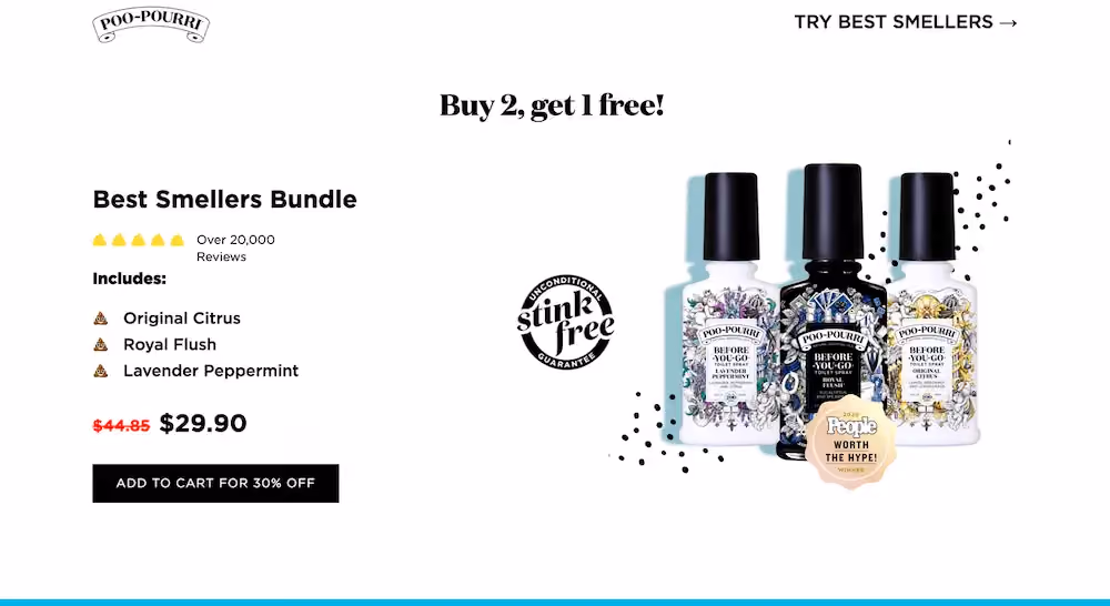 Poo-Pourri shop section