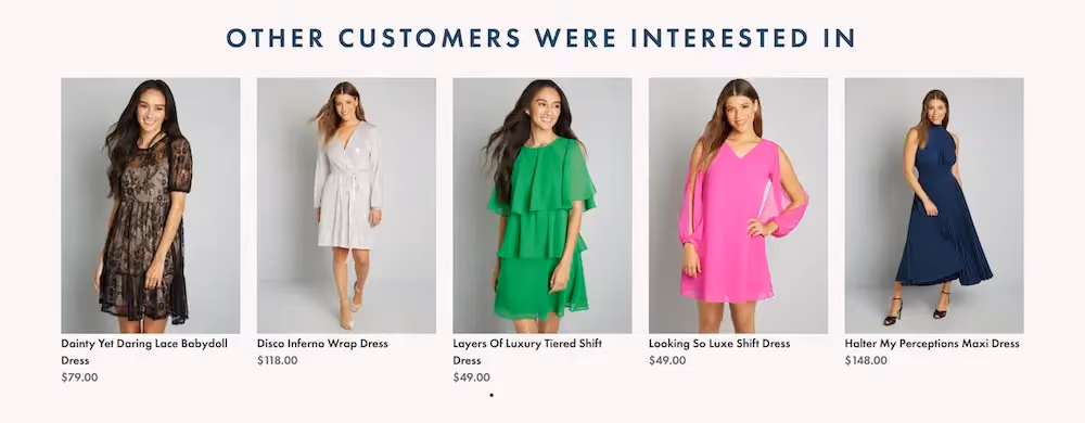 Product Recommendation Examples: Modcloth