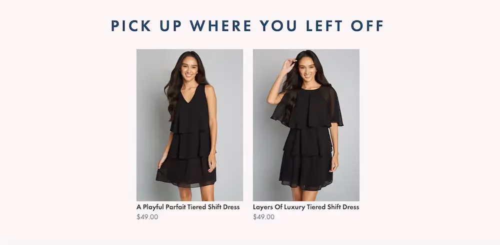 Modcloth returning visitor recommendations