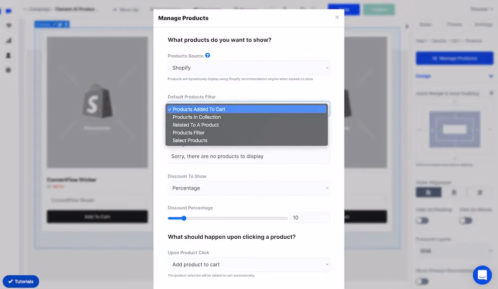 Shopify default recommendations