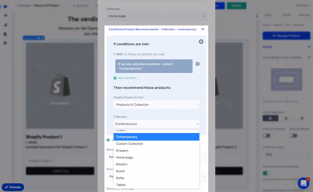 ConvertFlow conditional product recommendations