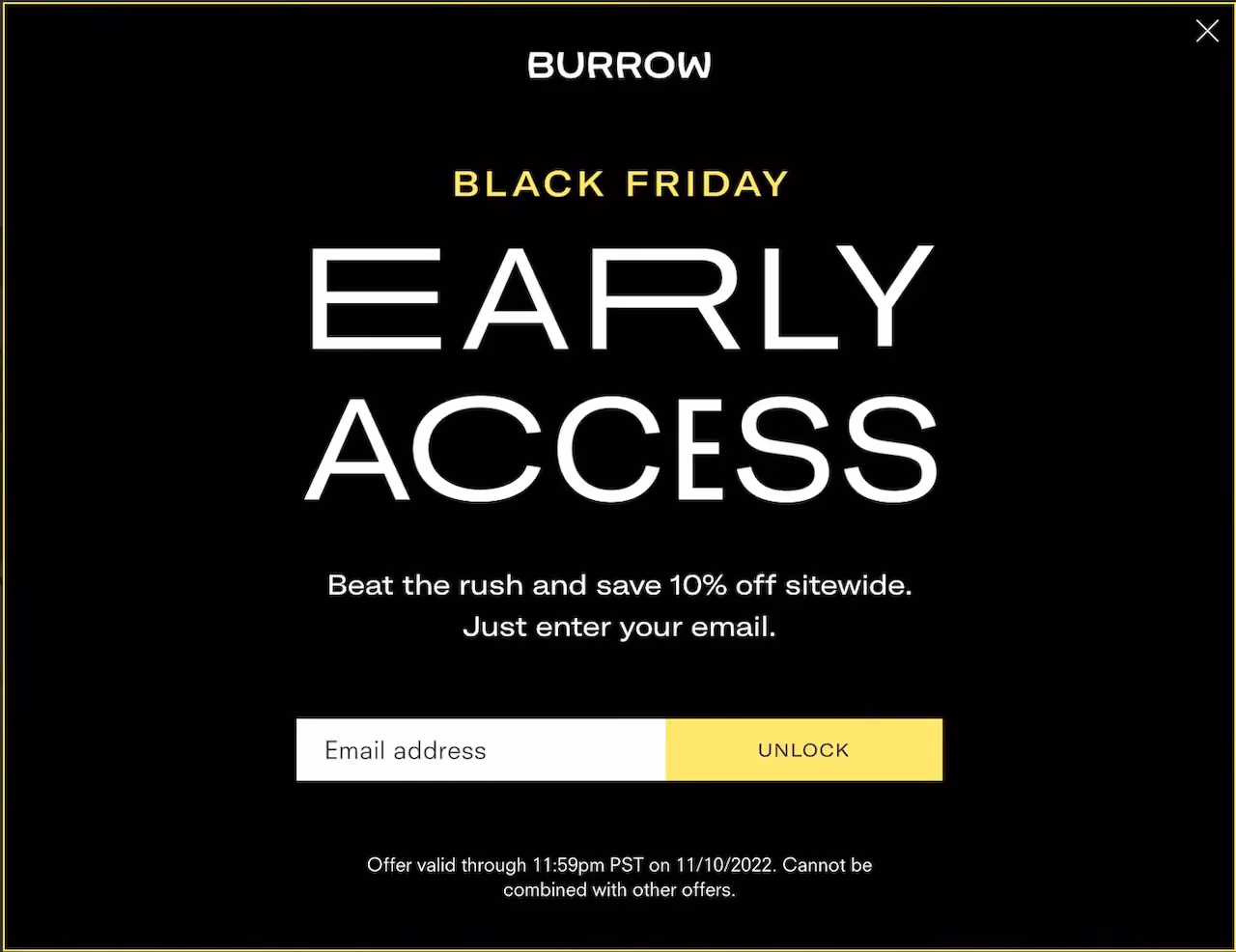 Burrow Email Popup Example