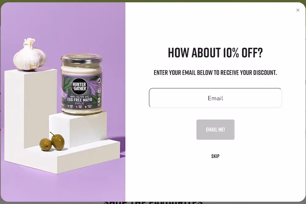 Hunter & Gather Popup Step 2: Discount Offer