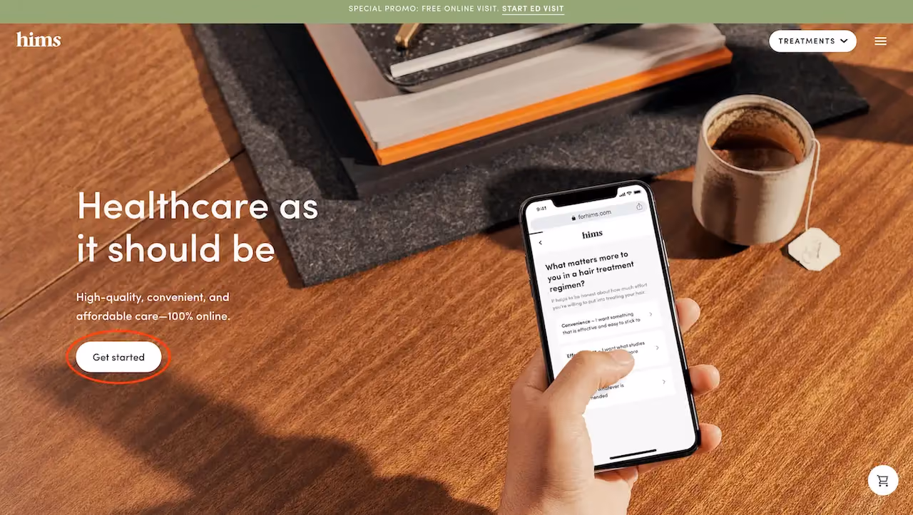 Hims Landing Page Example