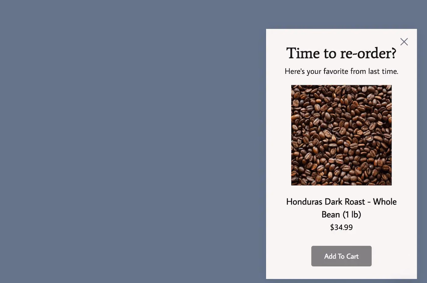 Replenishment Popup