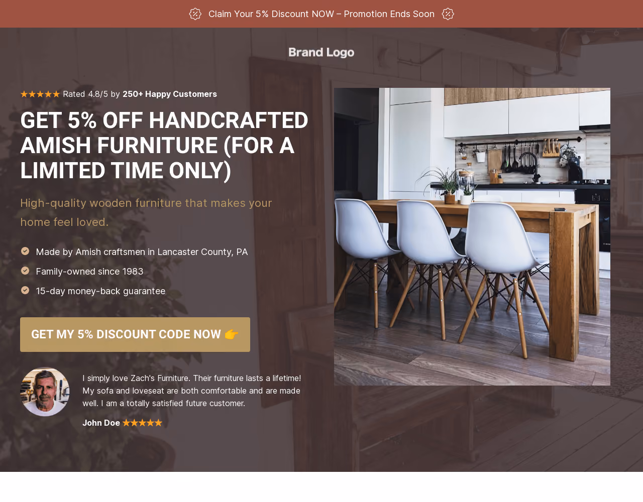 Furniture Product Landing Page Template