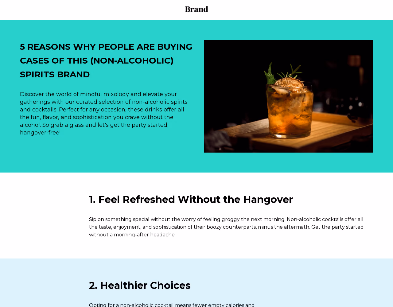 Food & Drink Product Listicle Landing Page Template