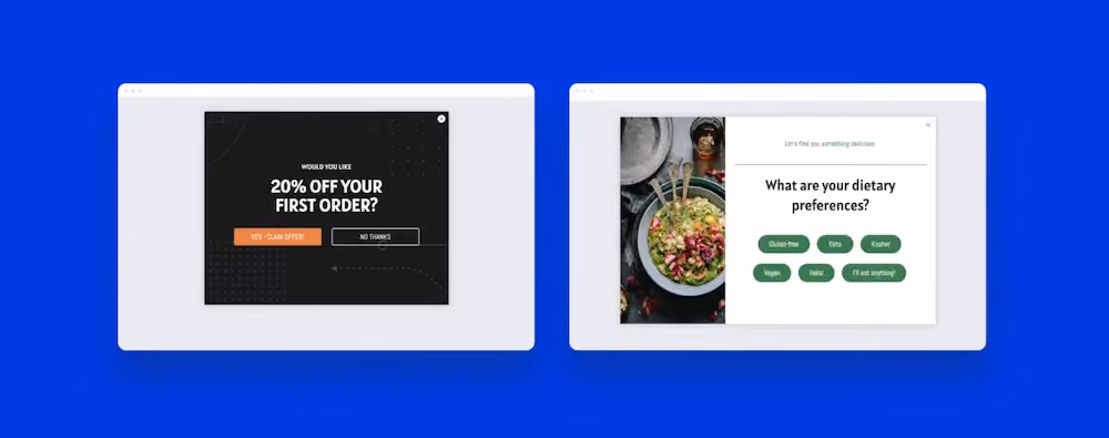 Thumbnails of list building templates