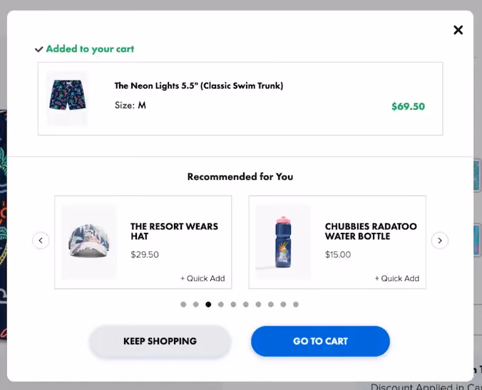 Chubbies Cross-Selling Popup Example