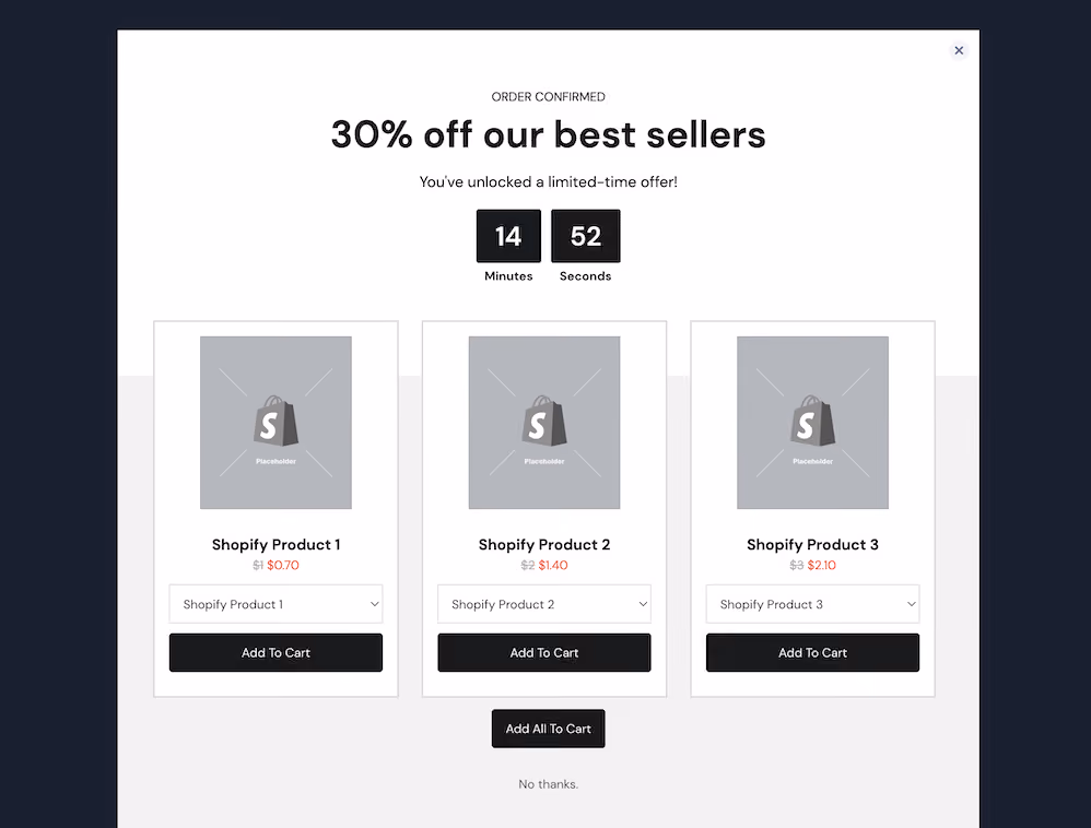 Post-Purchase Cross-Sell Popup Template