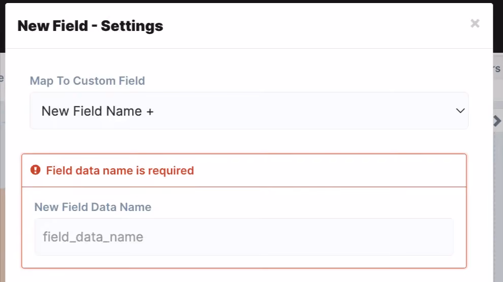 Custom field name