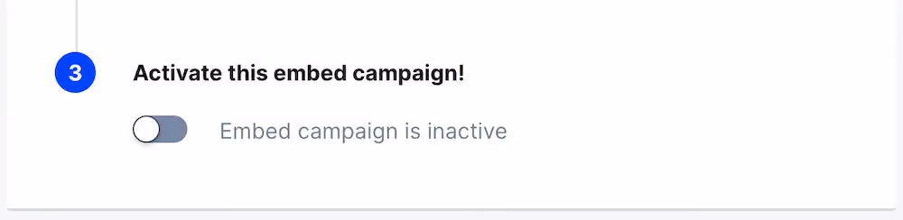 Activation toggle to turn a campaign on in ConvertFlow