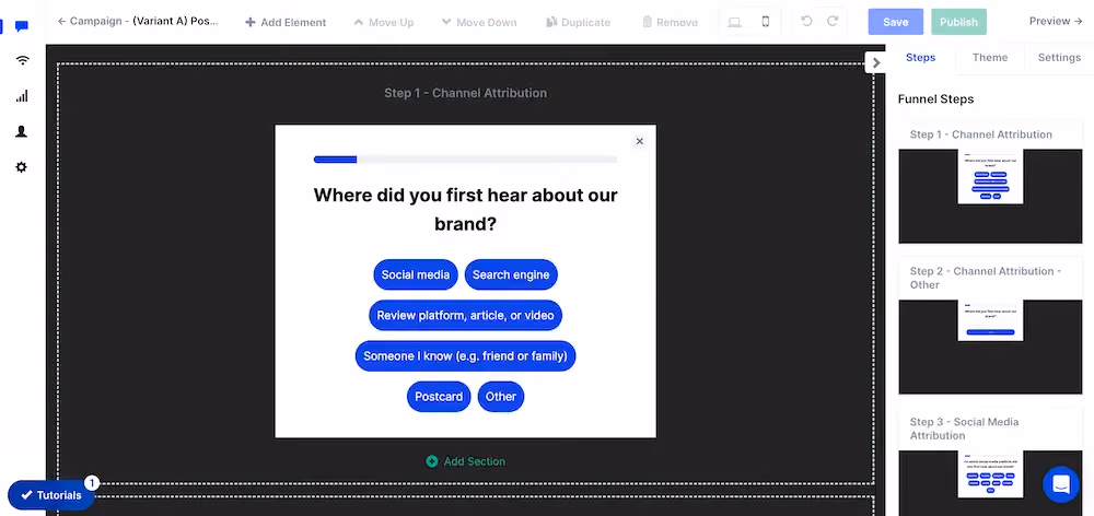The ConvertFlow builder