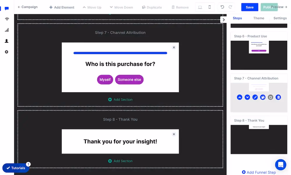 Reordering campaign steps in ConvertFlow