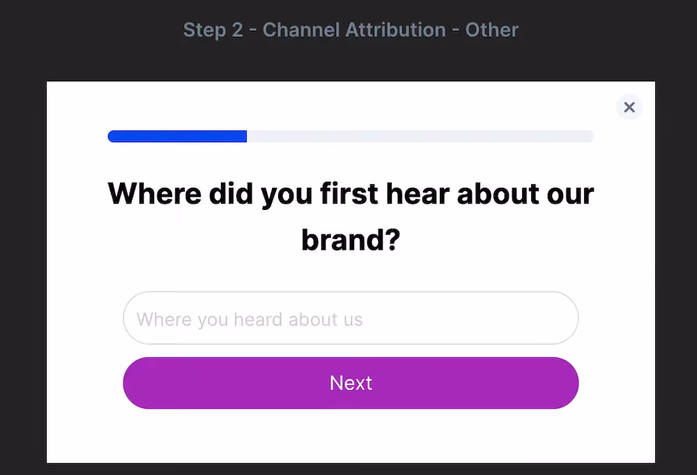 Step 2 in the survey template