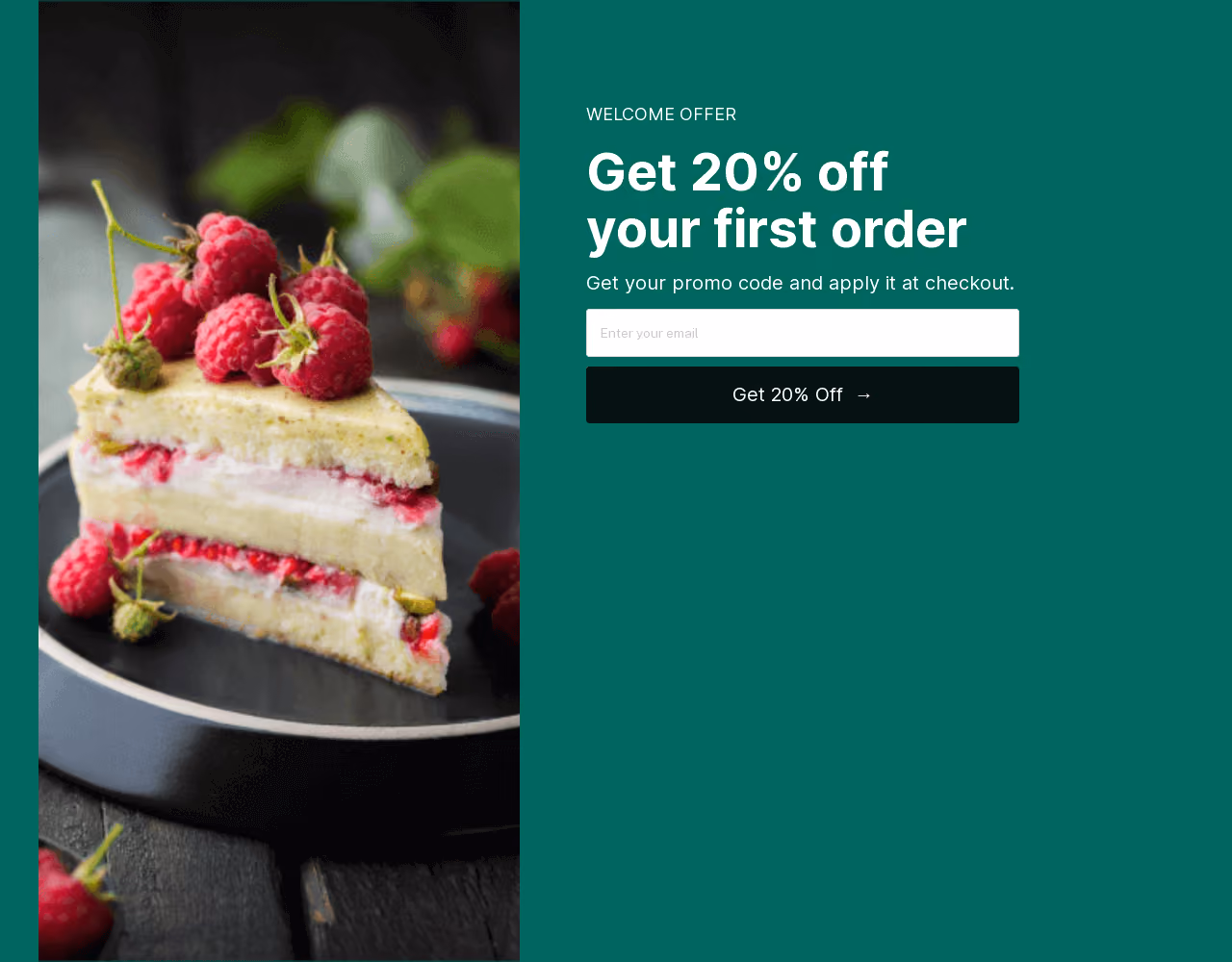 Food & Drink Welcome Offer Landing Page Template