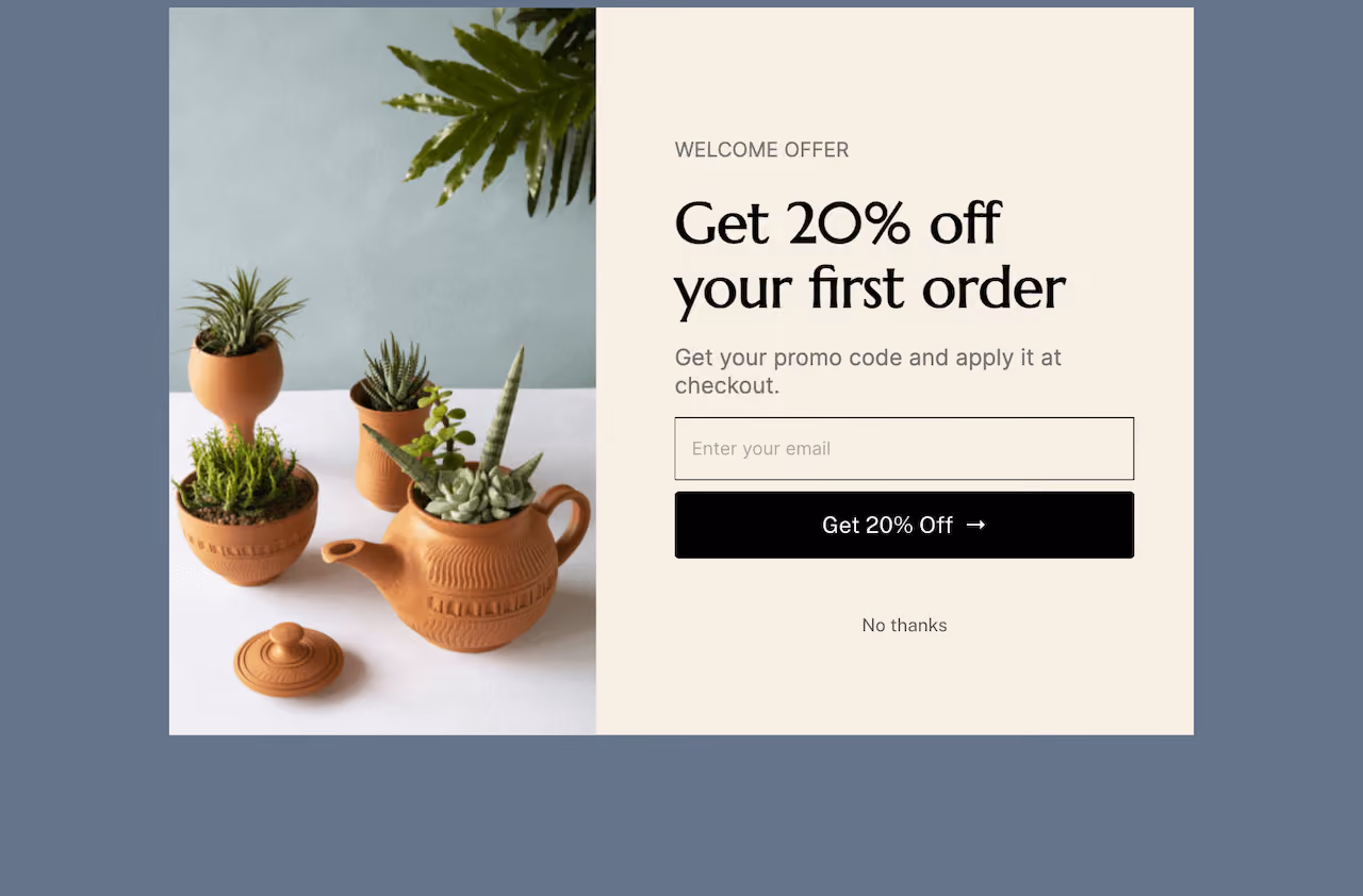 Home & Garden Welcome Offer Embed Template