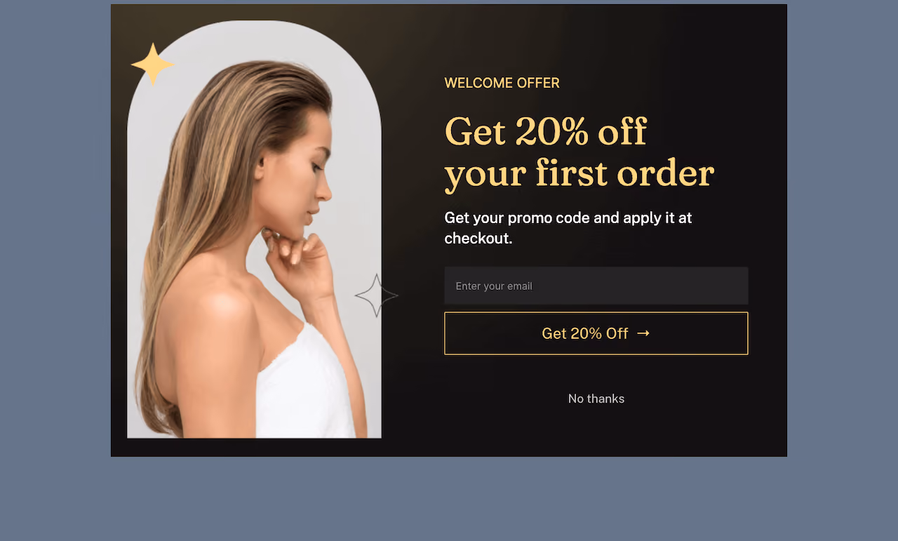 Hair Care Welcome Offer Embed Template
