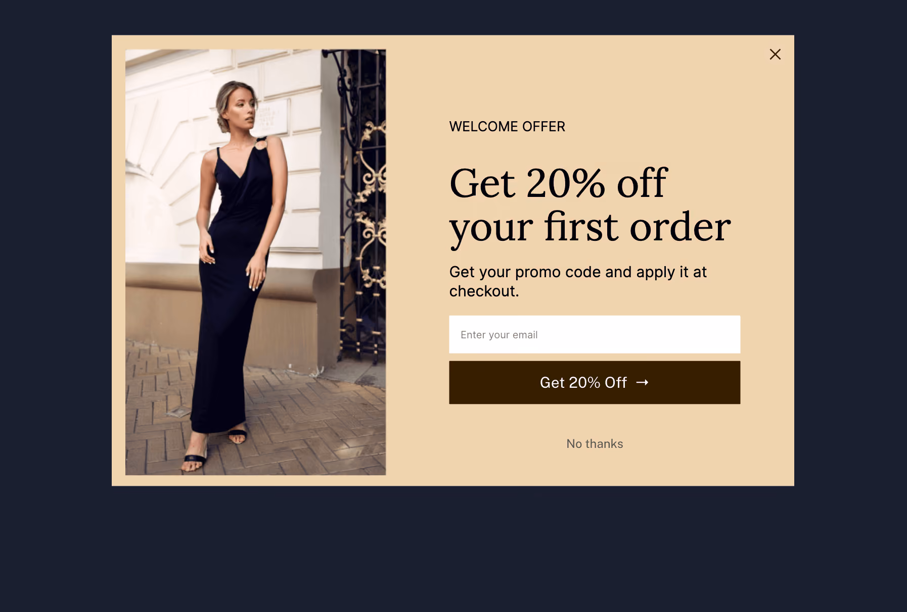 Women's Apparel Welcome Offer Popup Template