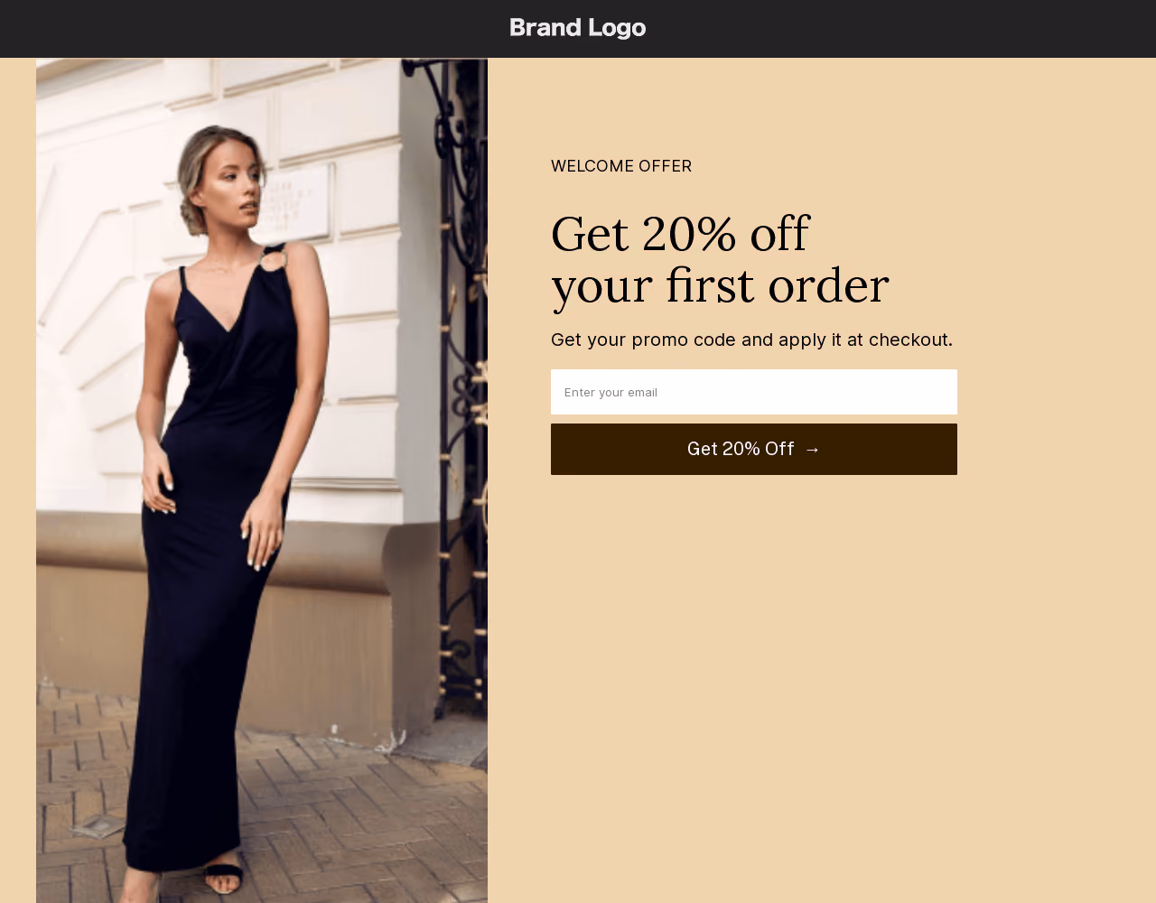Women's Apparel Welcome Offer Landing Page Template