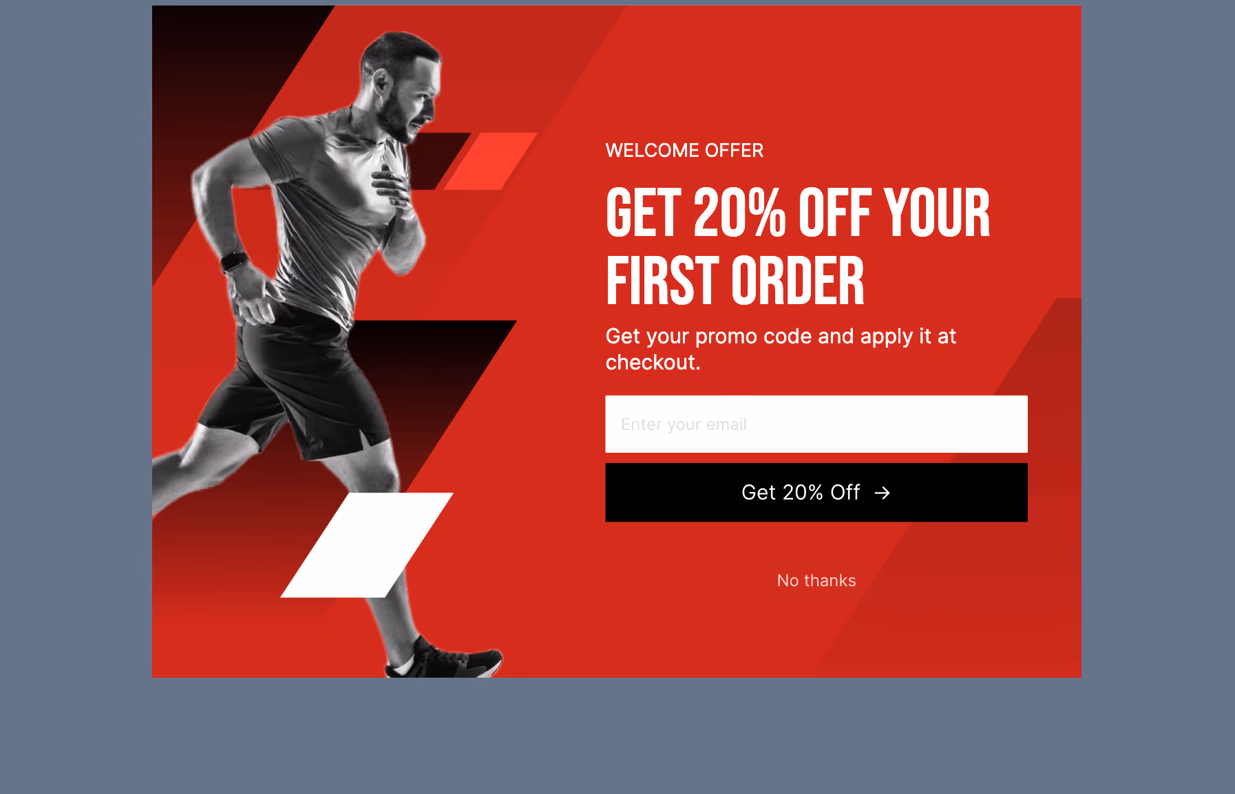 Sporting Goods Welcome Offer Form Template
