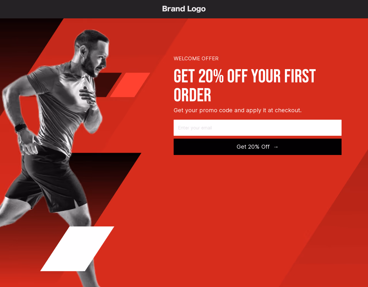 Sporting Goods Welcome Offer Landing Page Template