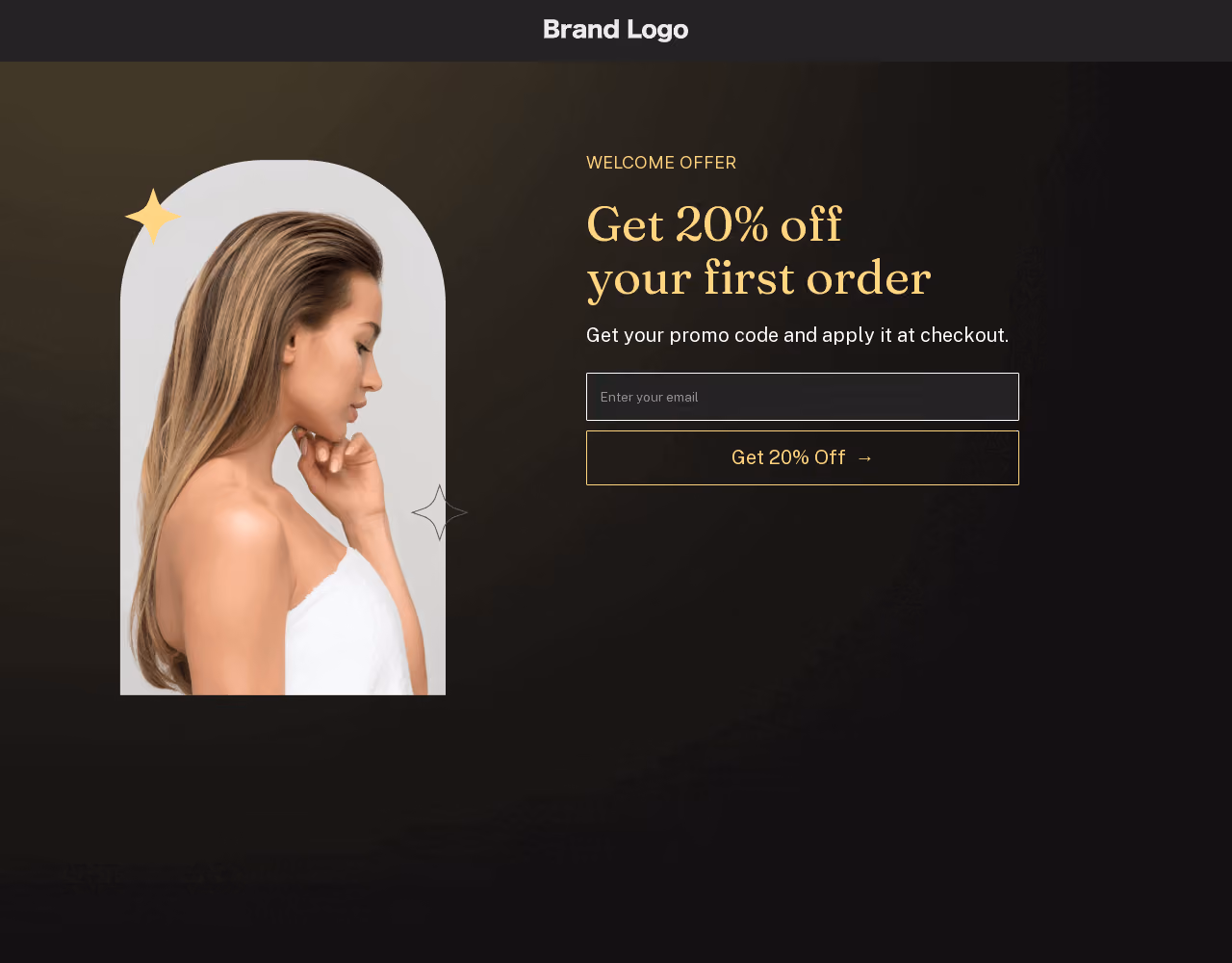 Hair Care Welcome Offer Landing Page Template