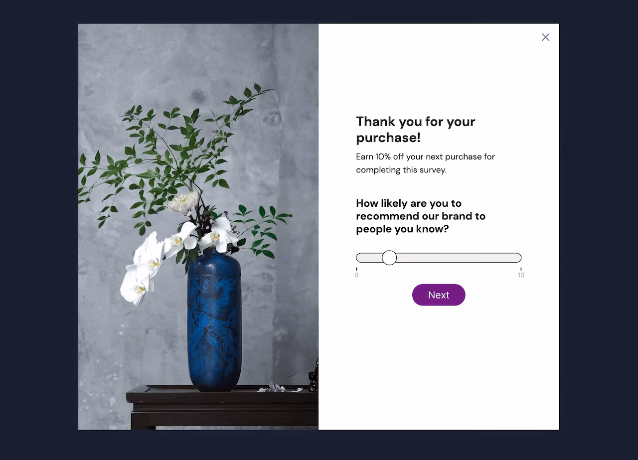 Customer Satisfaction NPS Survey Popup Template
