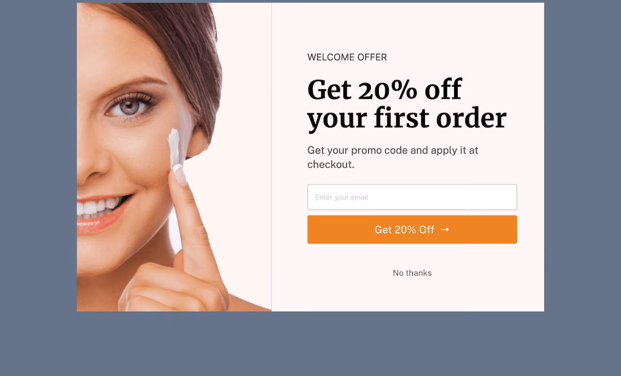 Skincare Welcome Offer Embed Template