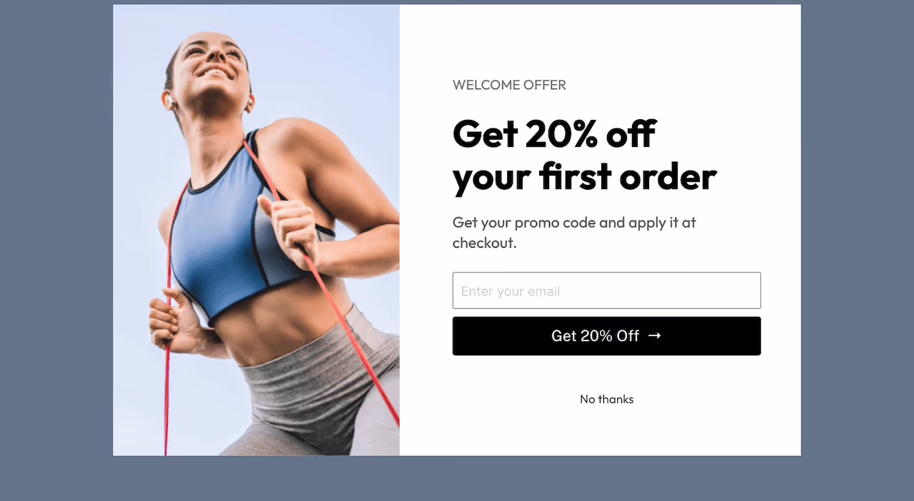 Athletic Apparel Welcome Offer Form Template