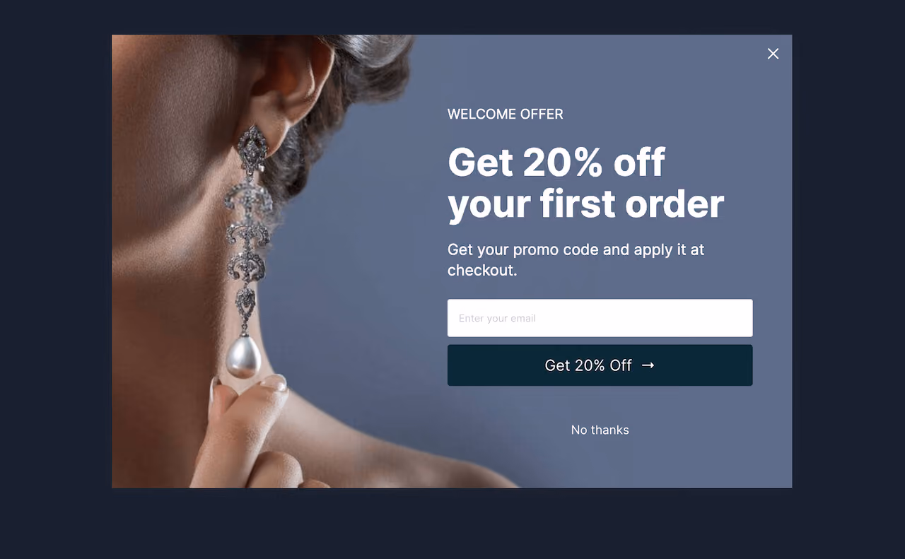 Jewelry Welcome Offer Popup Template