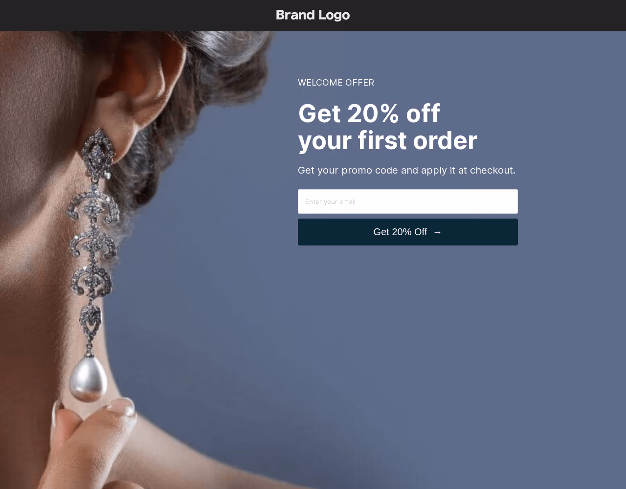 Jewelry Welcome Offer Landing Page Template