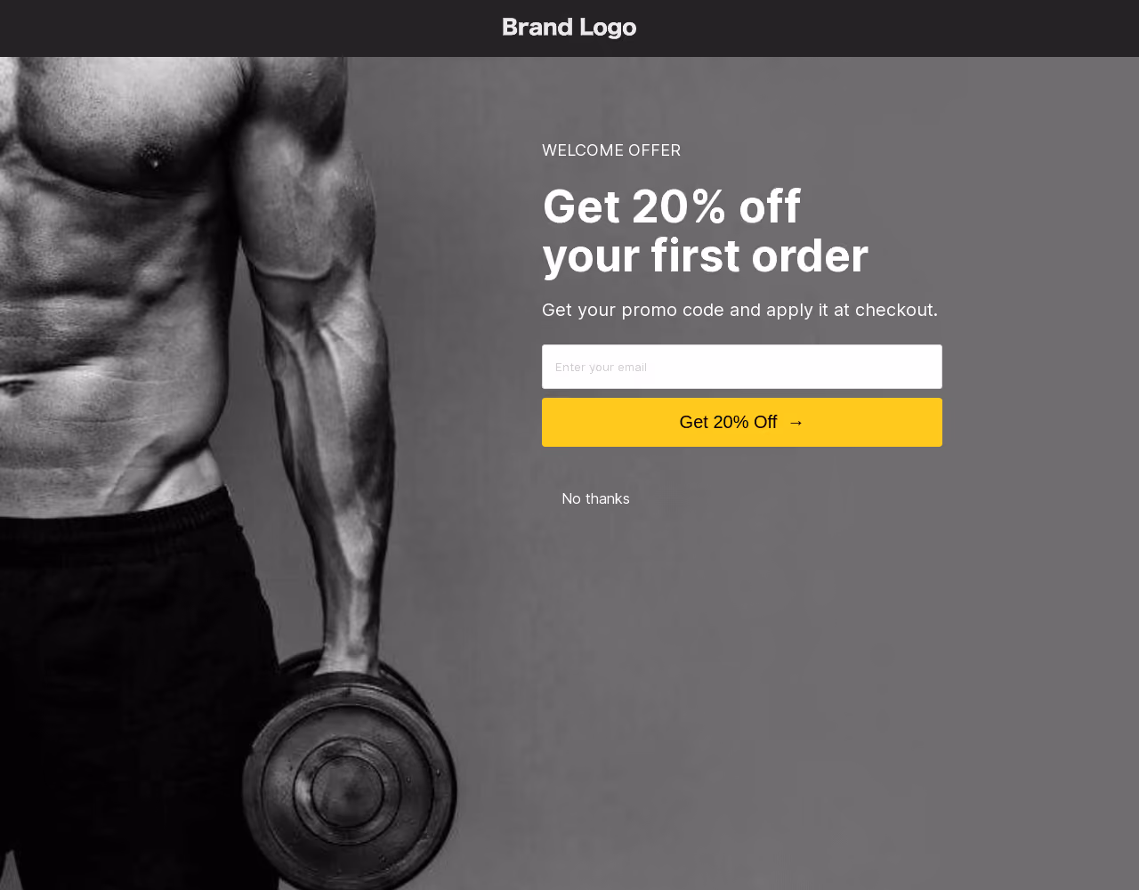 Fitness Welcome Offer Landing Page Template